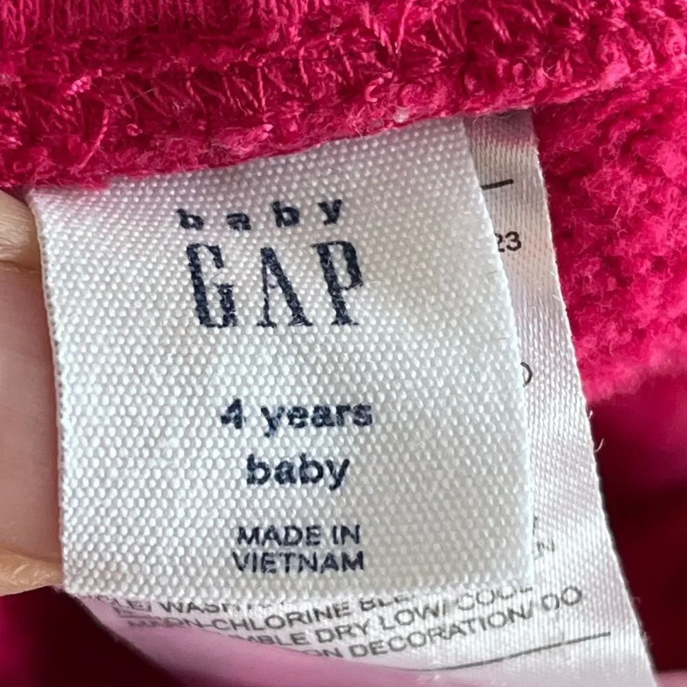 GAP Girl Pink Fleece Sweatshirt & Jogger Pants Set Sz 4